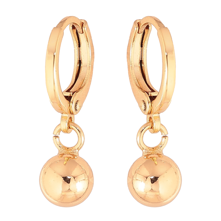 Сережки Xuping колір Позолота 18K підвіски на колечках "Кульки" ø 6мм фото №1