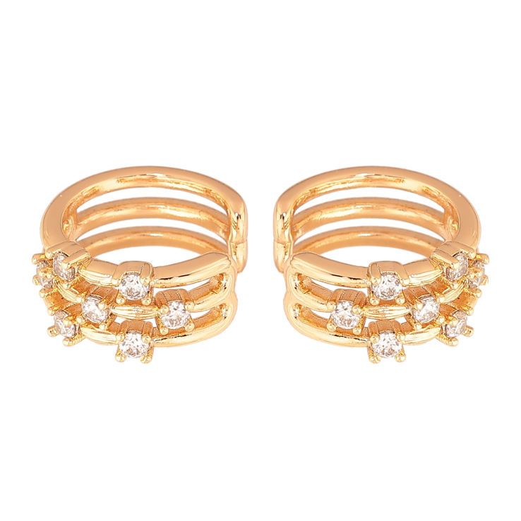 Сережки Xuping колір Позолота 18K кафи "Візерунок з кристалами" - text_photo_image 15