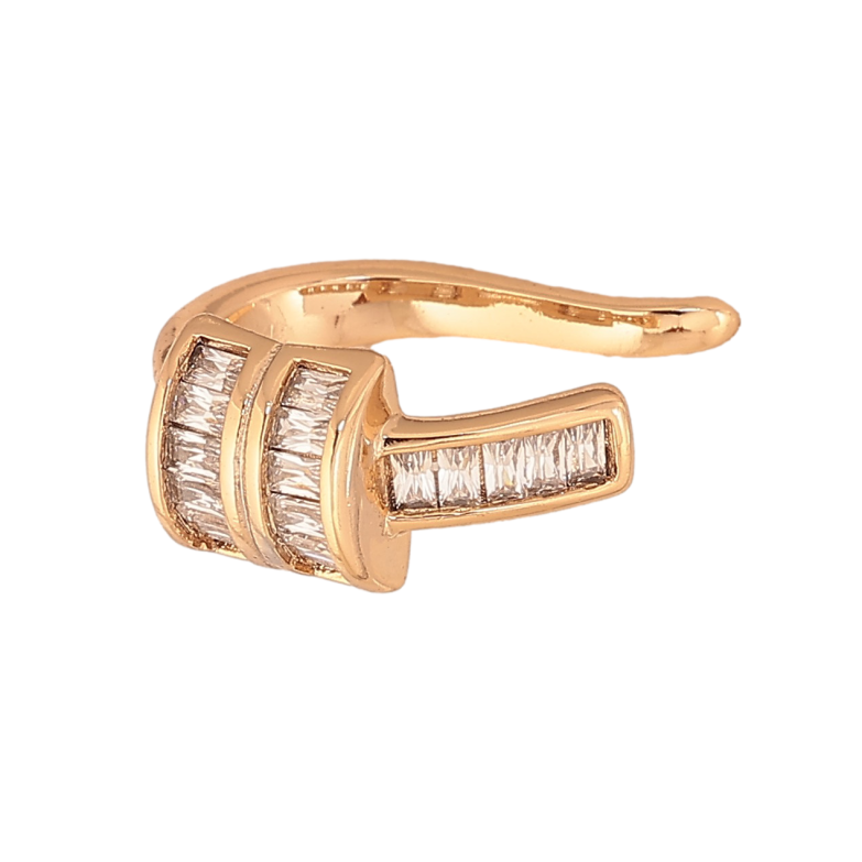 Серьги Xuping цвет Позолота 18K моно-каффа "Узор с кристаллами" фото №1