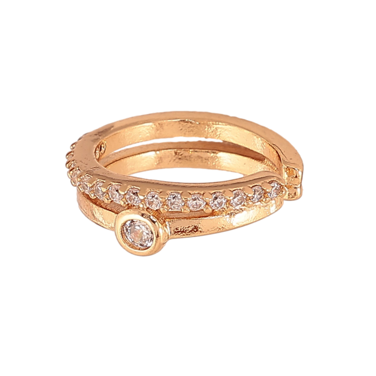 Сережки Xuping колір Позолота 18K моно-каффа "Візерунок з кристалами" фото №9 Сережки Xuping колір Позолота 18K моно-каффа "Візерунок з кристалами" фото №9