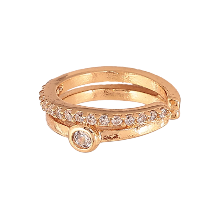 Серьги Xuping цвет Позолота 18K моно-каффа "Узор с кристаллами" фото №1