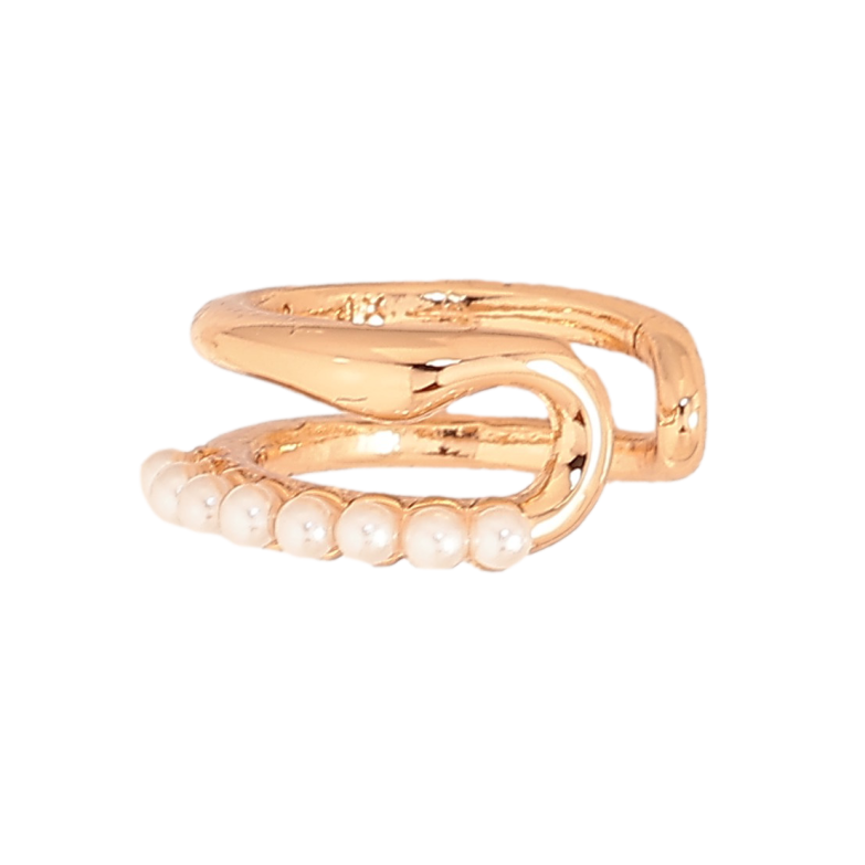 Серьги Xuping цвет Позолота 18K моно-каффа "Узор с жемчужинами" фото №1