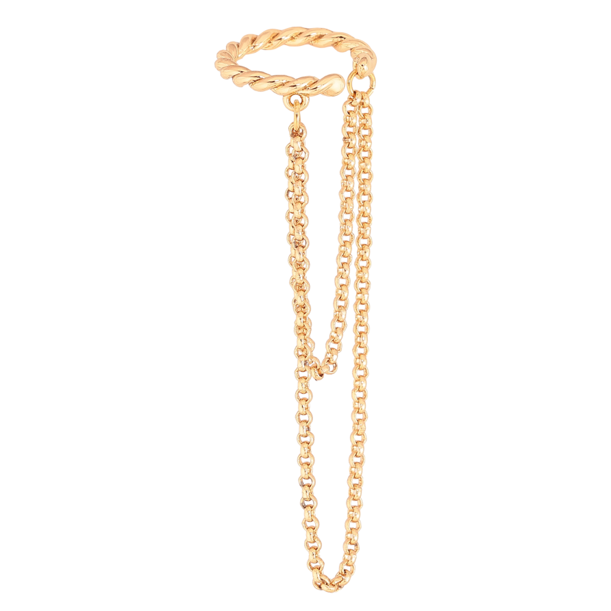 Серьги Xuping цвет Позолота 18К моно-каффа "Подвески из цепочек" (1шт) фото №1 Серьги Xuping цвет Позолота 18К моно-каффа "Подвески из цепочек" (1шт) фото №1