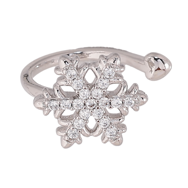 Сережки Xuping колір Родій моно-каффа "Сніжинка" (1шт) фото №14