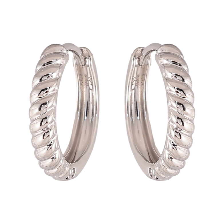 Серьги Xuping цвет Родий колечки "Декоративный узор" фото №1