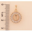 Кулон Xuping M&L колір 18K "Кристальне колечко з буквою Т" для ланцюжка до 5мм фото №2