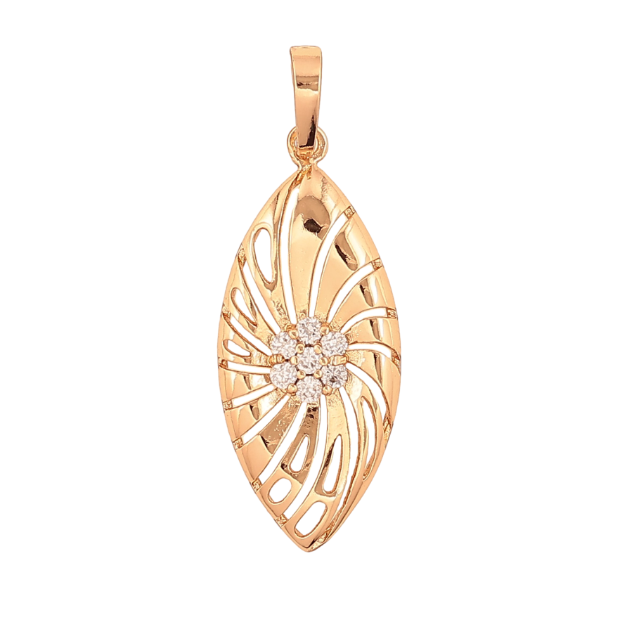 Кулон Xuping колір Позолота 18K "Візерунок з кристалами" для ланцюжка до 5мм фото №1