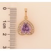 Кулон Xuping колір Позолота 18K "Серце з бузковим кристалом" для ланцюжка до 5мм фото №2