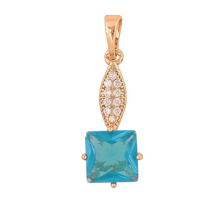 Кулон Xuping колір Позолота 18K "Візерунок з блакитним кристалом" для ланцюжка до 5мм фото №16