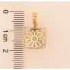 Кулон Xuping колір Позолота 18K "Кубик з квітковим візерунком і кристалом, 11х11мм" для ланцюжка до 5мм фото №2