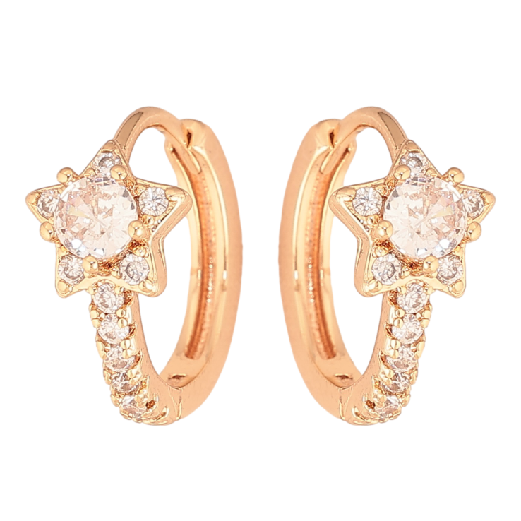 Сережки Xuping M&L колір 18K колечка "Кристальні квіточки" фото №19 Сережки Xuping M&L колір 18K колечка "Кристальні квіточки" фото №19