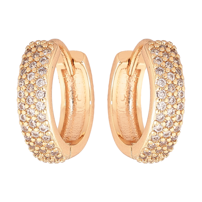 Сережки Xuping M&L колір 18K колечка "Інкрустація кристалами" фото №1 Сережки Xuping M&L колір 18K колечка "Інкрустація кристалами" фото №1