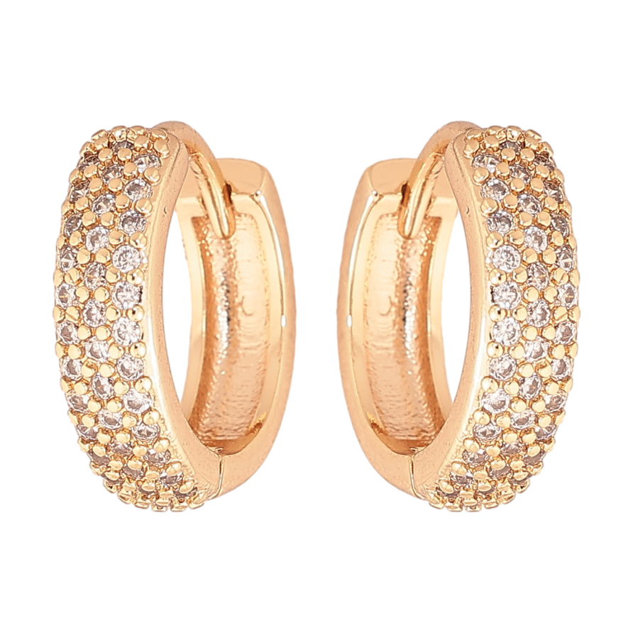 Сережки Xuping M&L колір 18K колечка "Інкрустація кристалами" фото №1 Сережки Xuping M&L колір 18K колечка "Інкрустація кристалами" фото №1