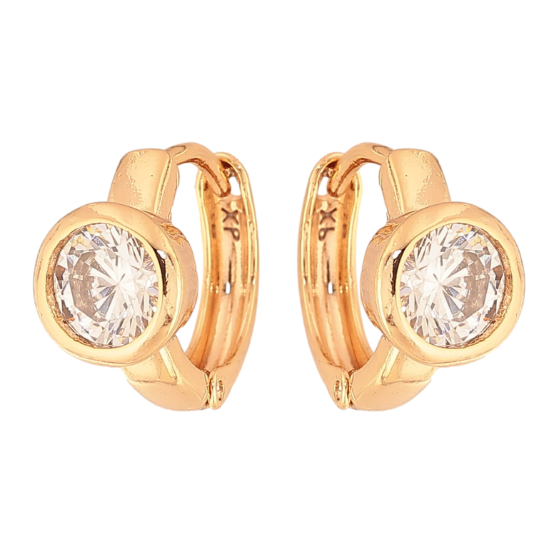 Сережки Xuping M&L колір 18K колечка "Кристали" фото №1