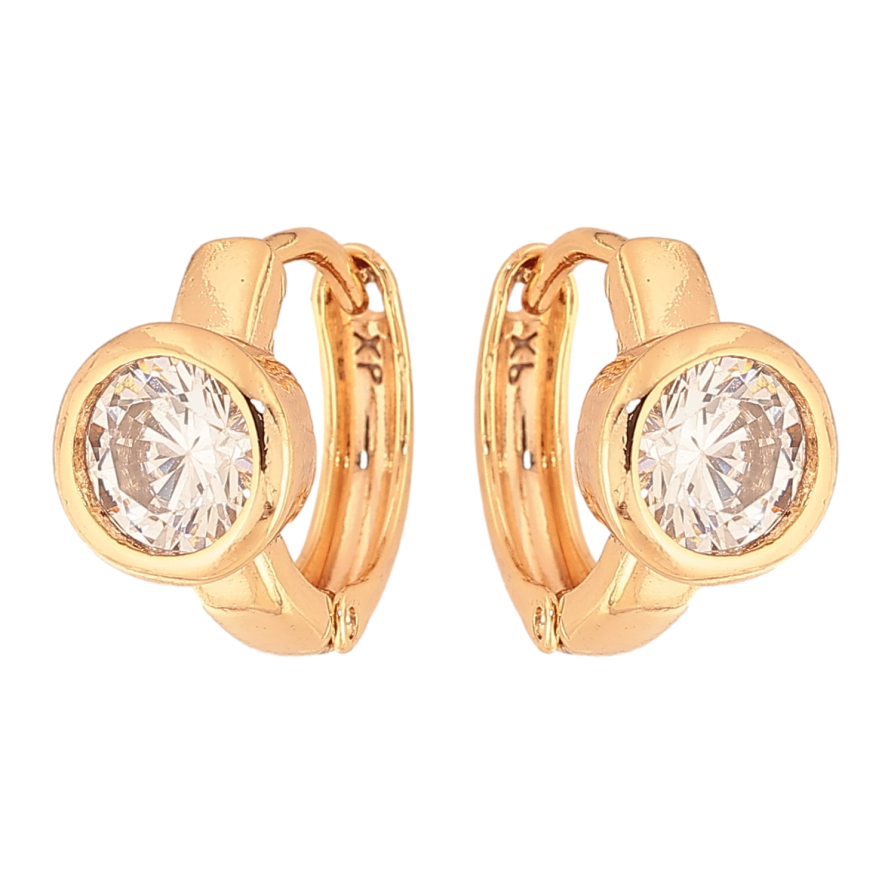 Сережки Xuping M&L колір 18K колечка "Кристали" фото №1 Сережки Xuping M&L колір 18K колечка "Кристали" фото №1