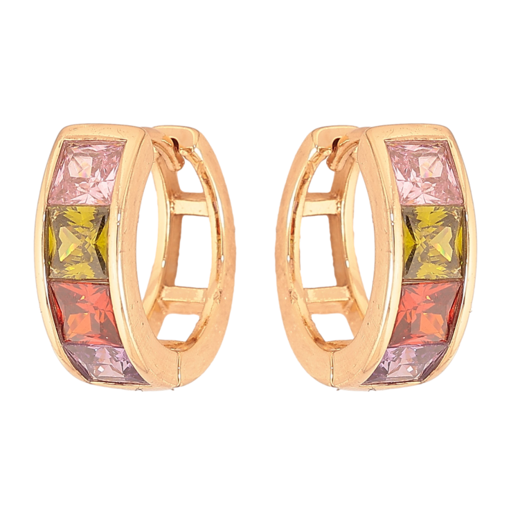 Сережки Xuping M&L колір 18K колечка "Дорожки кольорових кристалів" фото №19 Сережки Xuping M&L колір 18K колечка "Дорожки кольорових кристалів" фото №19