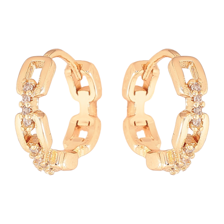 Сережки Xuping M&L колір 18K колечка "Візерунок з кристалами" фото №11