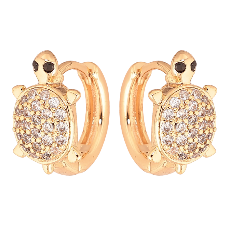 Сережки Xuping M&L колір 18K колечка "Черепахи з кристалами" фото №8