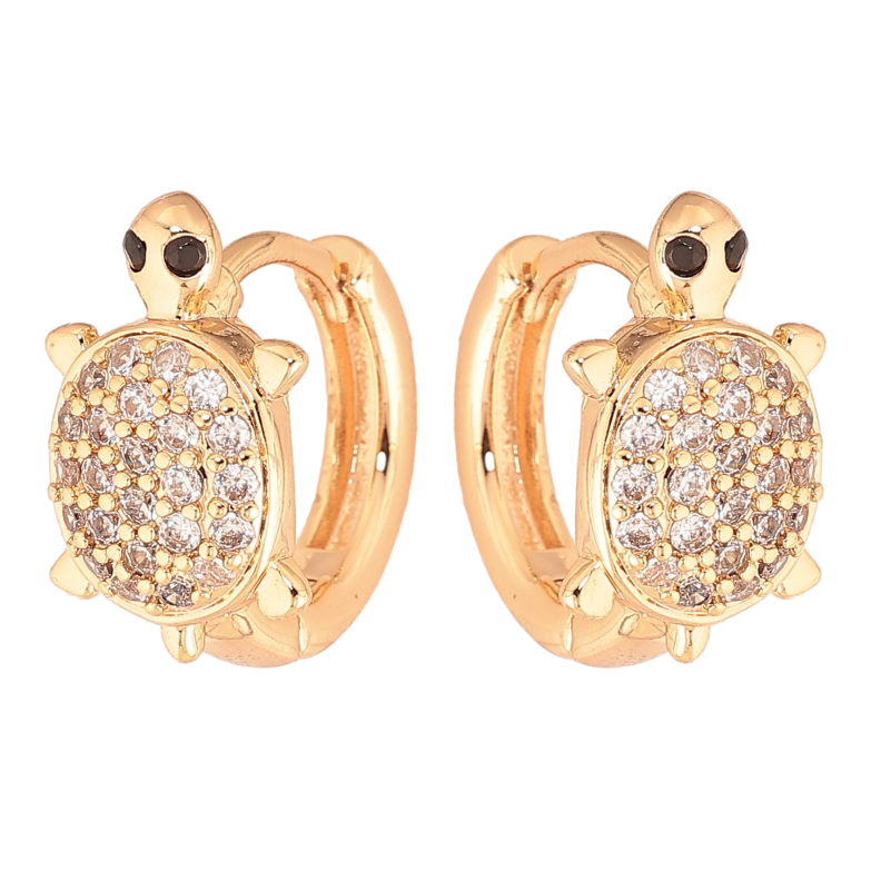Сережки Xuping M&L колір 18K колечка "Черепахи з кристалами" фото №1