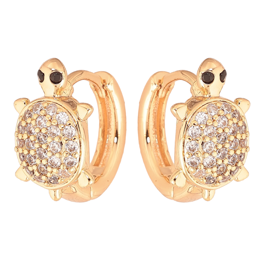 Серьги Xuping M&L цвет 18K колечки "Черепахи с кристаллами" фото №1