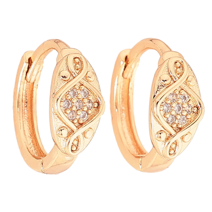 Серьги Xuping M&L цвет 18K колечки "Узор с кристаллами" фото №13 Серьги Xuping M&L цвет 18K колечки "Узор с кристаллами" фото №13