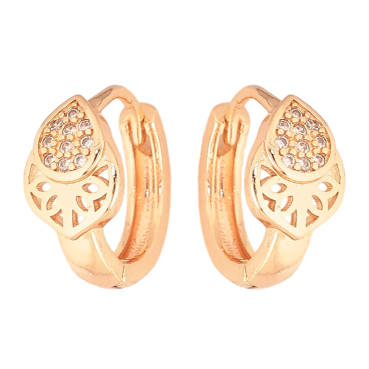 Сережки Xuping M&L колір 18K колечка "Візерунок з кристалами" фото №18