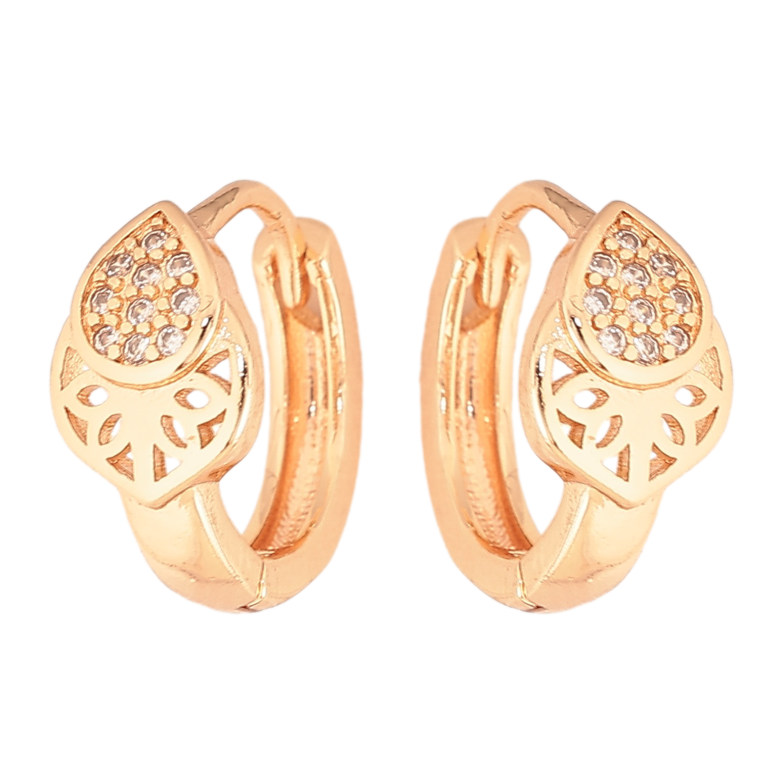 Сережки Xuping M&L колір 18K колечка "Візерунок з кристалами" фото №1 Сережки Xuping M&L колір 18K колечка "Візерунок з кристалами" фото №1