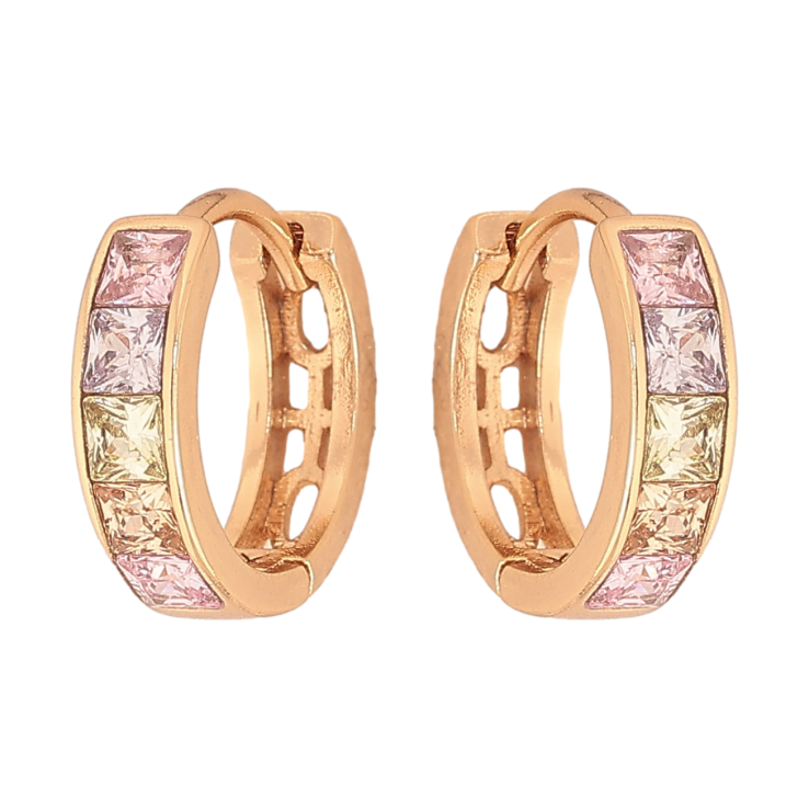 Сережки Xuping M&L колір 18K колечка "Доріжки кольорових кристалів" фото №15 Сережки Xuping M&L колір 18K колечка "Доріжки кольорових кристалів" фото №15