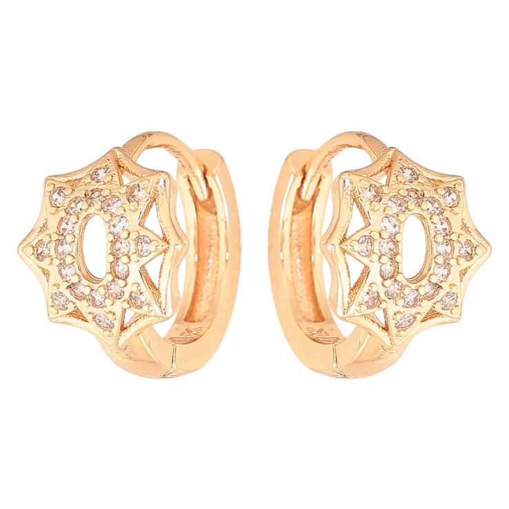 Сережки Xuping M&L колір 18K колечка "Візерунок з кристалами" фото №11 Сережки Xuping M&L колір 18K колечка "Візерунок з кристалами" фото №11