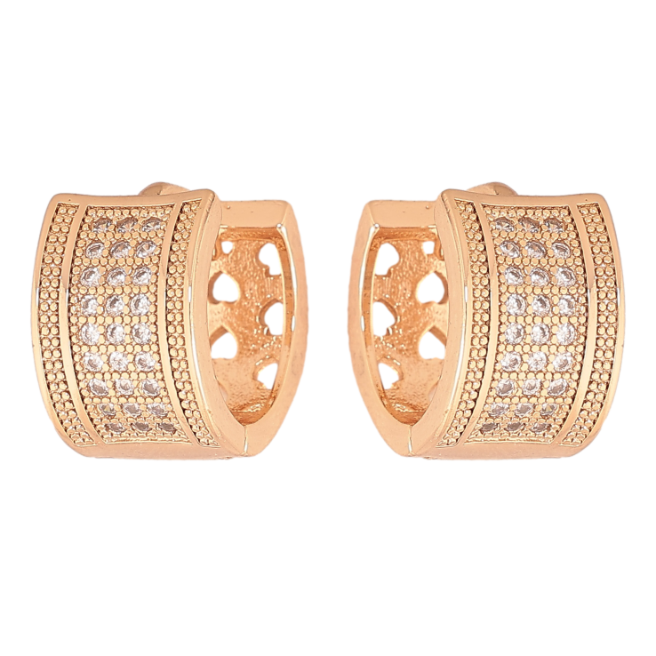 Сережки Xuping M&L колір 18K колечка "Інкрустація кристалами" фото №2 Сережки Xuping M&L колір 18K колечка "Інкрустація кристалами" фото №2