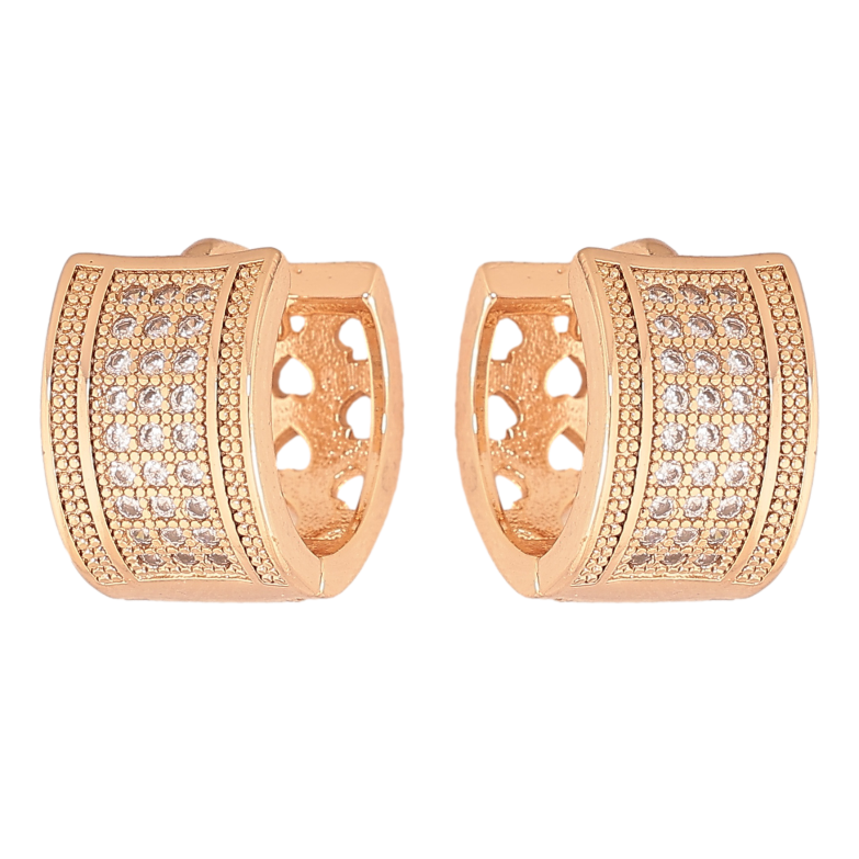 Сережки Xuping M&L колір 18K колечка "Інкрустація кристалами" фото №1