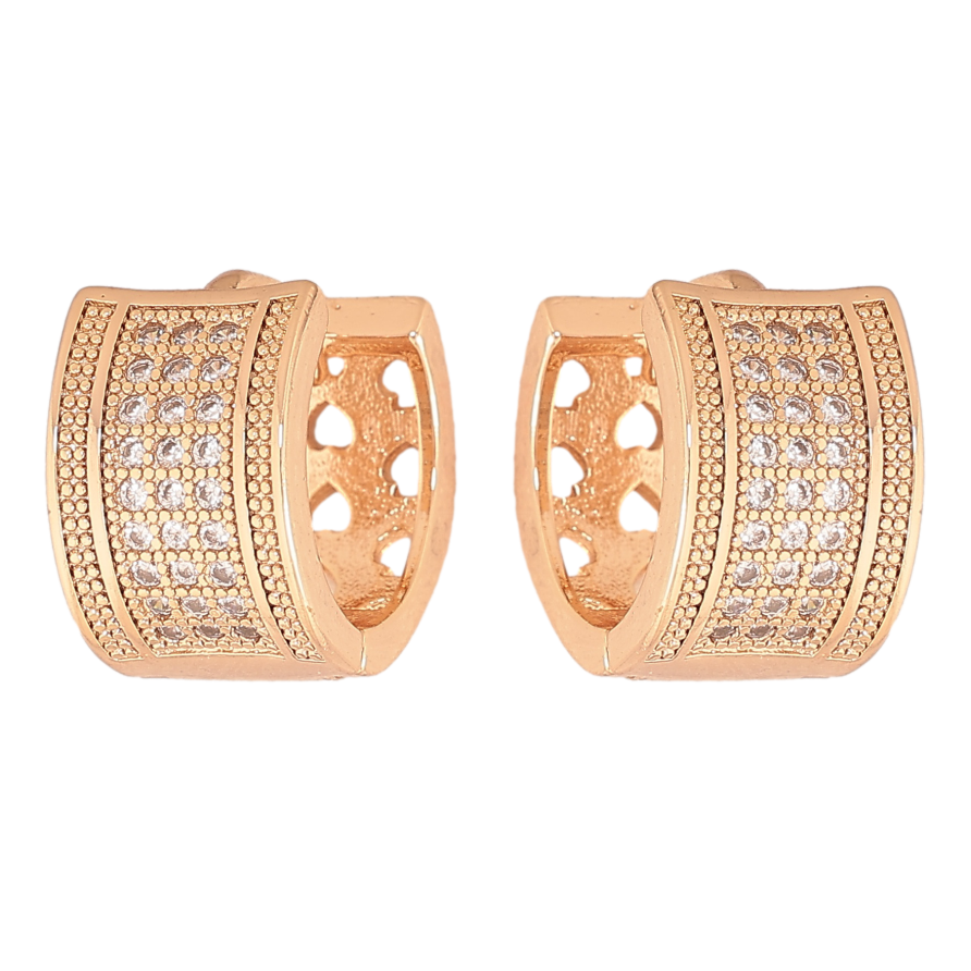 Сережки Xuping M&L колір 18K колечка "Інкрустація кристалами" фото №1