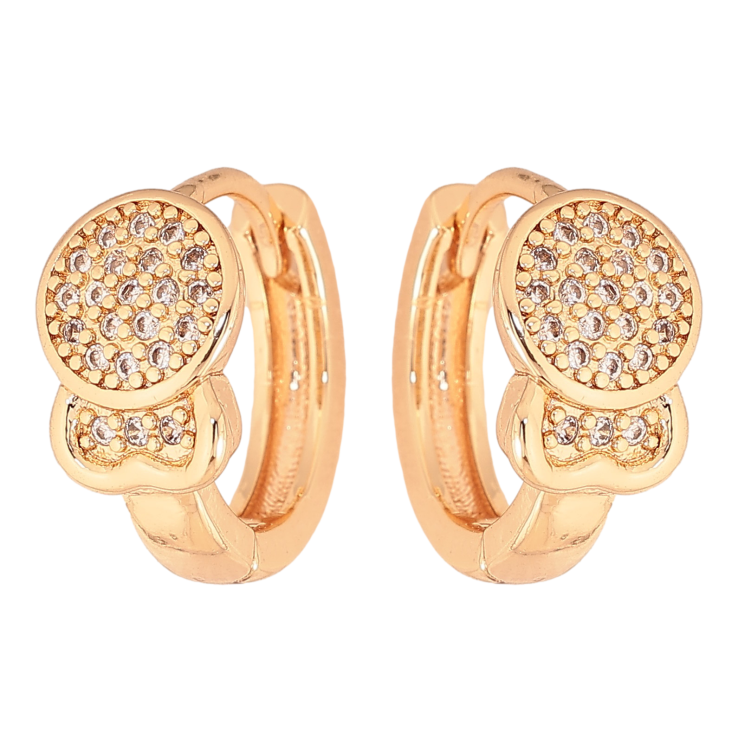 Сережки Xuping M&L колір 18K колечка "Візерунок з кристалами" фото №10