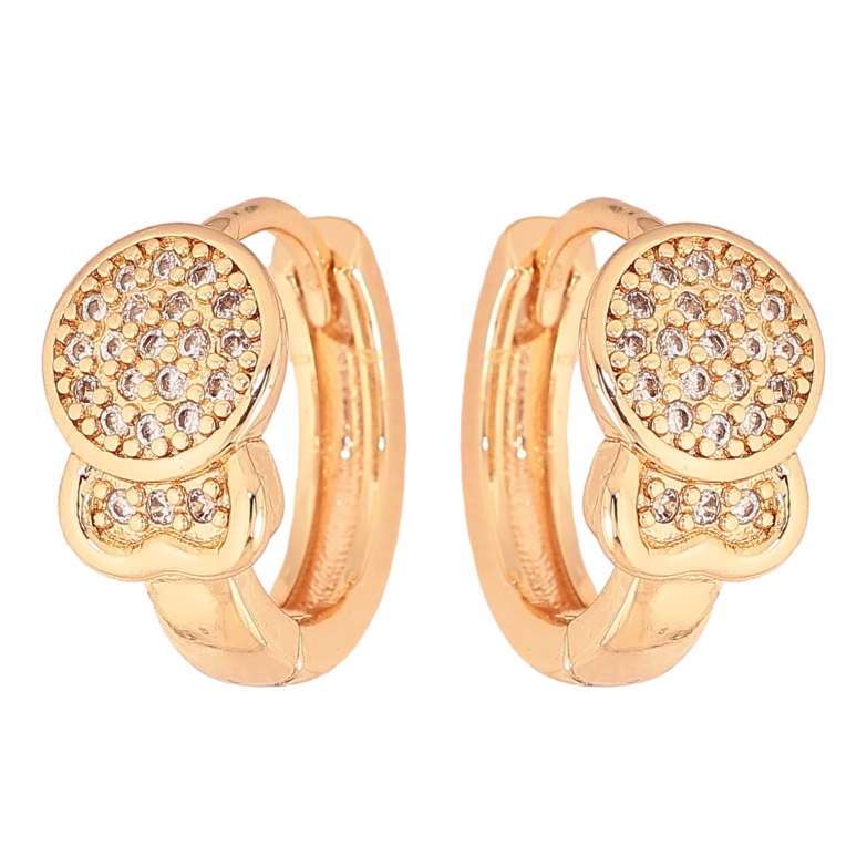 Серьги Xuping M&L цвет 18K колечки "Узор с кристаллами" фото №1