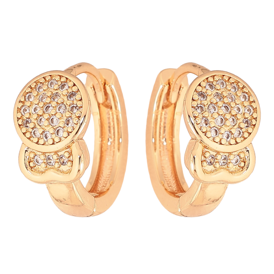 Серьги Xuping M&L цвет 18K колечки "Узор с кристаллами" фото №1