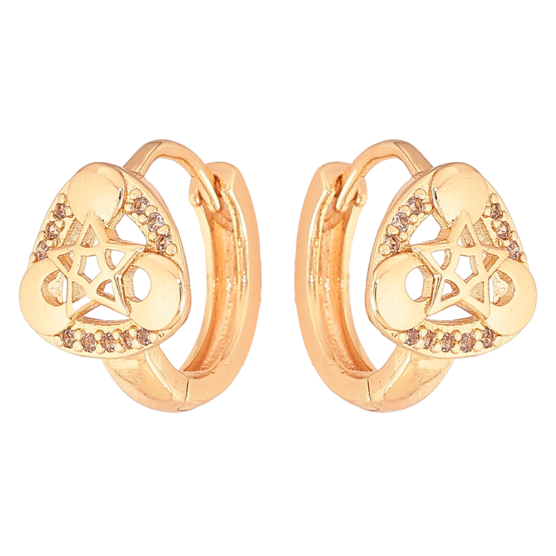 Сережки Xuping M&L колір 18K колечка "Візерунок з кристалами" фото №1