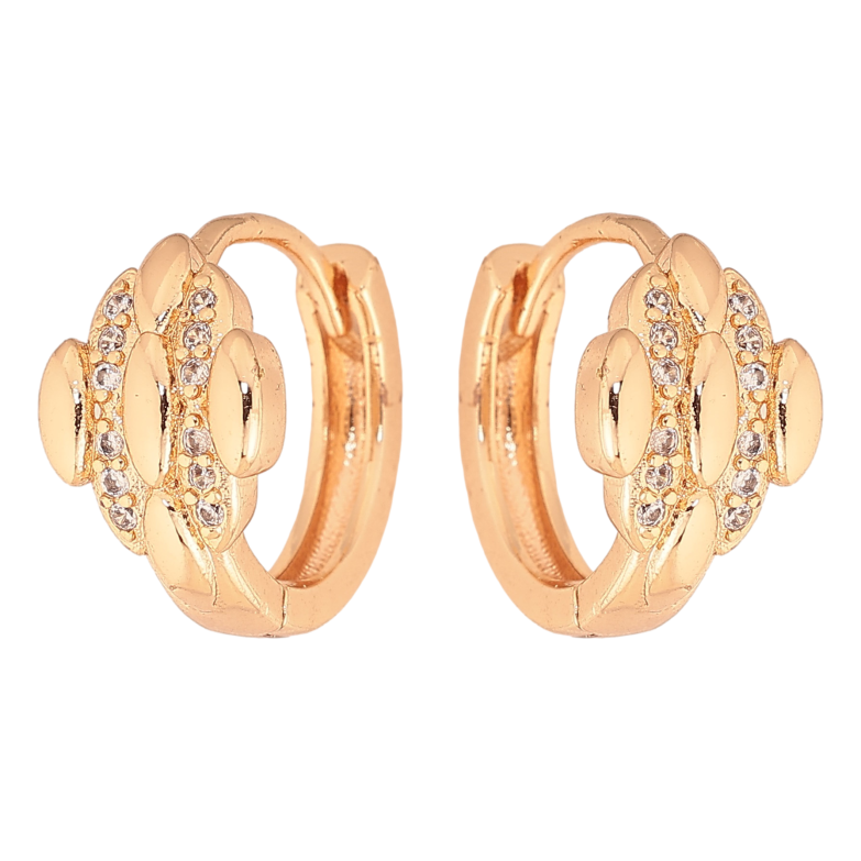 Серьги Xuping M&L цвет 18K колечки "Узор с кристаллами" фото №1