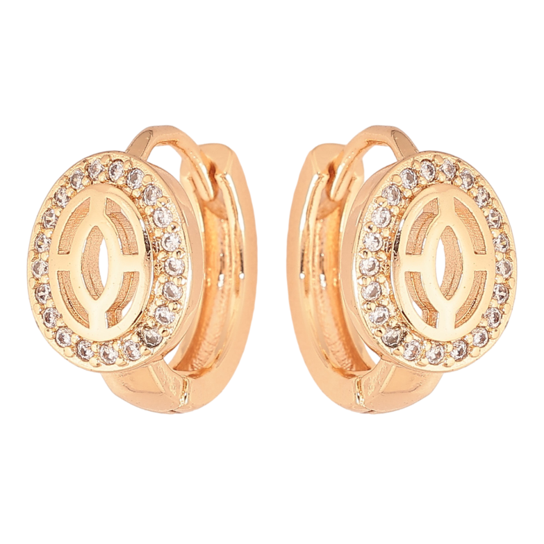 Сережки Xuping M&L колір 18K колечка "Візерунок з кристалами" фото №1