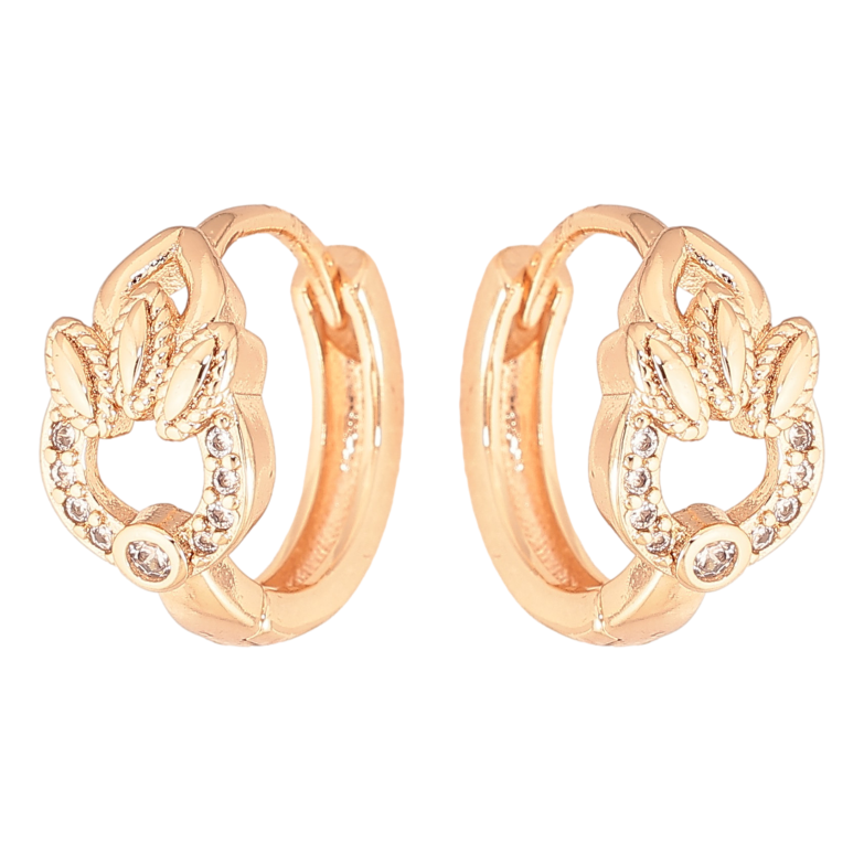 Сережки Xuping M&L колір 18K колечка "Візерунок з кристалами" фото №1