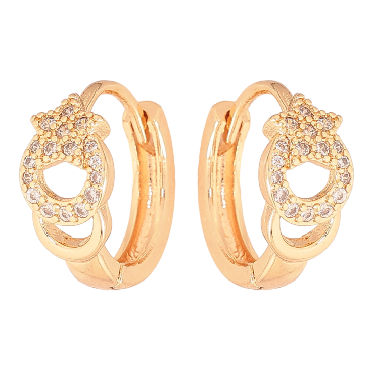 Сережки Xuping M&L колір 18K колечка "Візерунок з кристалами" фото №15