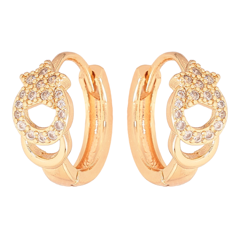 Сережки Xuping M&L колір 18K колечка "Візерунок з кристалами" фото №1 Сережки Xuping M&L колір 18K колечка "Візерунок з кристалами" фото №1