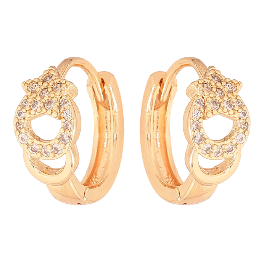 Сережки Xuping M&L колір 18K колечка "Візерунок з кристалами" фото №1