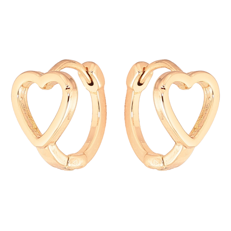 Сережки Xuping M&L колір 18K колечка "Сердечка" фото №8