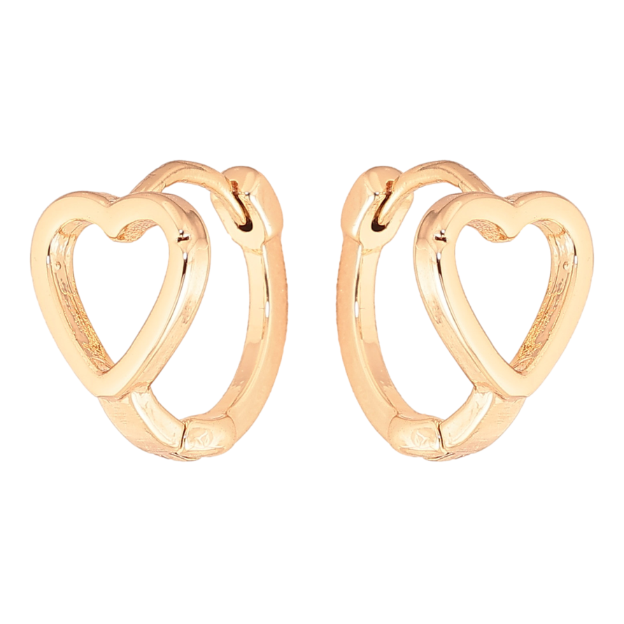 Серьги Xuping M&L цвет 18K колечки "Сердечки" фото №1