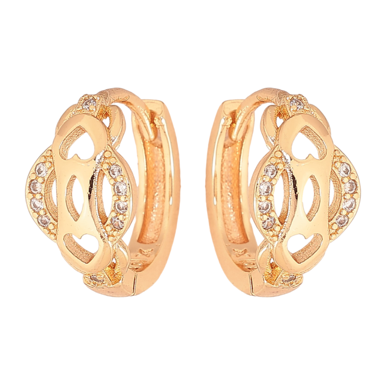 Сережки Xuping M&L колір 18K колечка "Візерунок з кристалами" фото №5