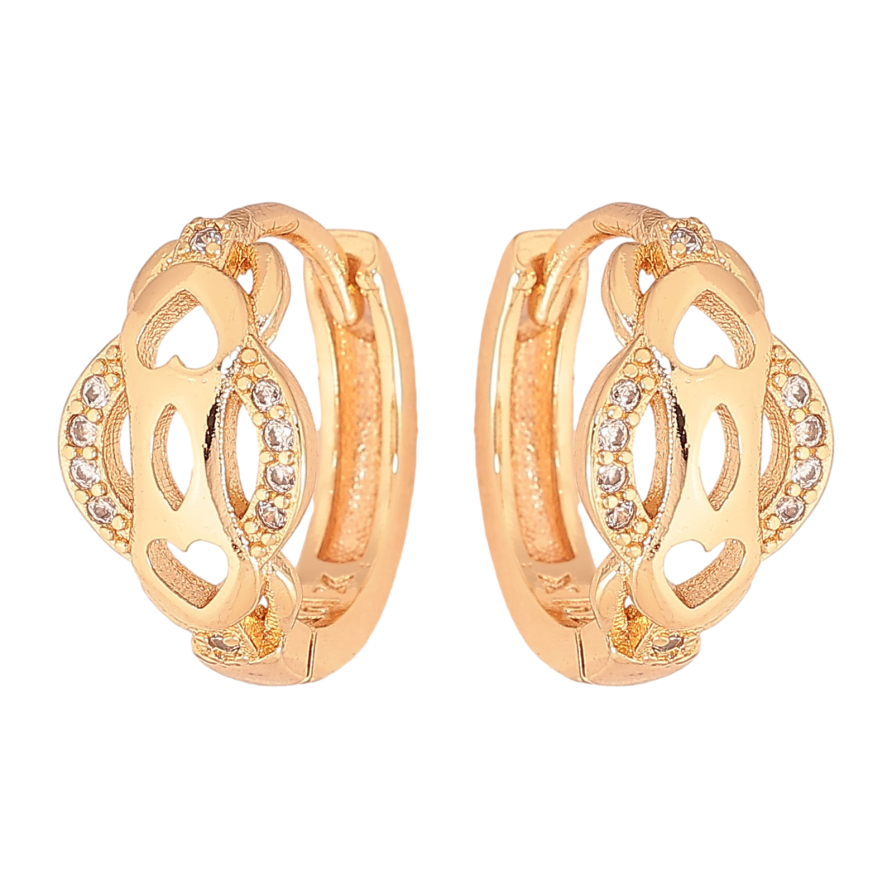 Серьги Xuping M&L цвет 18K колечки "Узор с кристаллами" фото №1