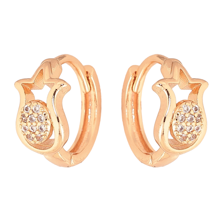 Серьги Xuping M&L цвет 18K колечки "Узор с кристаллами" фото №1