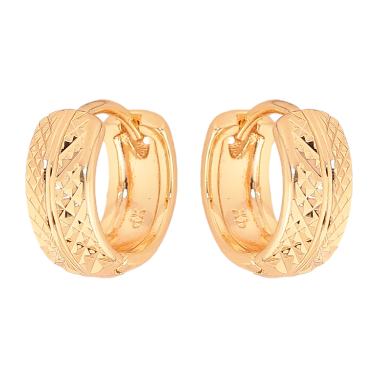 Серьги Xuping M&L цвет 18K колечки "Декоративный узор насечками" фото №11 Серьги Xuping M&L цвет 18K колечки "Декоративный узор насечками" фото №11