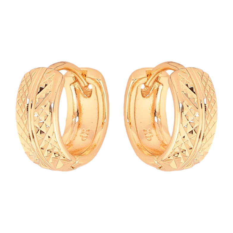 Серьги Xuping M&L цвет 18K колечки "Декоративный узор насечками" фото №1