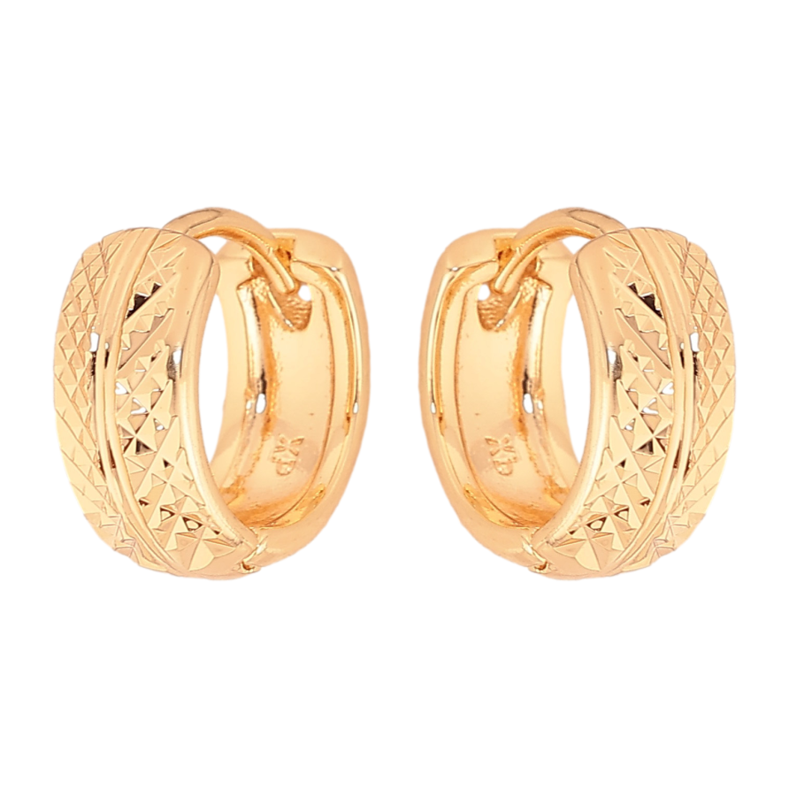 Серьги Xuping M&L цвет 18K колечки "Декоративный узор насечками" фото №1 Серьги Xuping M&L цвет 18K колечки "Декоративный узор насечками" фото №1